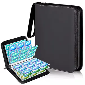 Card Binder-9 Pocket,trading card binder 50 Removable Sleeves,900 Pockets Card Holder Album,PU surface is waterproof and wear-resistant trading card file,Collecting tcg binder cards(Black)