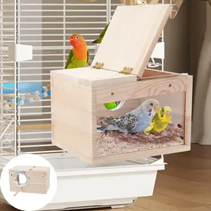 Bird nest, bird breeding box, tiger skin bird house, paulownia wood, pine wood, vertical version breeding box, birdcage supplies, nest box, outdoor incubator