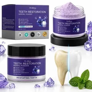 Purple Mineral Tooth Powder, Fresh Mint Daily Teeth Cleaning Powder, Gentle Oral Care for Brighter-Looking Smile, Fresh Breath & Surface Stain Care, 1.76 oz