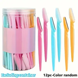 12pcs Stainless Steel Multi-Functional Facial Trimmers, Safety Protective Cover for Eyebrows, Body, Face, Bikini Area, for Women and Men