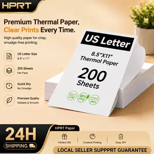 Thermal Paper US Letter Size for Inkless Portable Thermal Printer Compatible with Portable Printer  Continuous Folding,8.5" x 11" Size, 200 Sheets ,Back-to-School
