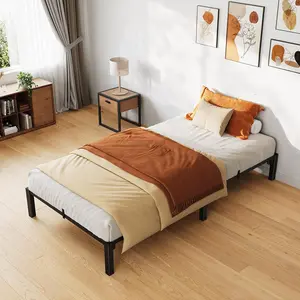 【Christmas Gift】8 Inch Twin Bed Frame Heavy Duty Metal Platform Bed Frame with Durable Iron Slat Support and Legs No Box Spring Required No Screws Needed Support Up to 800 Lbs