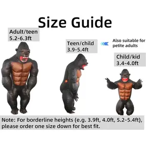 Inflatable Costume Gorilla Monkey Full Body Naughty Funny Costume Suit for Halloween Party Adult Child Toddler Size