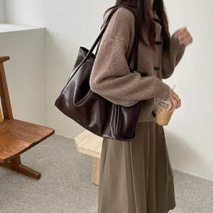 Women's Casual PU Tote Satchel, Large Capacity Top Handle Shoulder Bag for Daily Work, Multifunctional Commuter Handbag Fits 14-Inch Laptop, Casual Handbags
