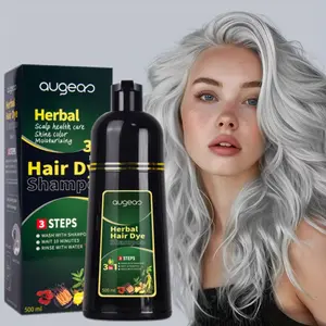 3-In-1 Silver gray Hair Color Shampoo One-Pack, Covers Gray Hair, Herbal Hair Color Shampoo - Natural And Healthy Botanical Ingredients, Quickly Completes Hair Color, Moisturizes And Cares for Hair, Suitable for Men And Women，16.91oz