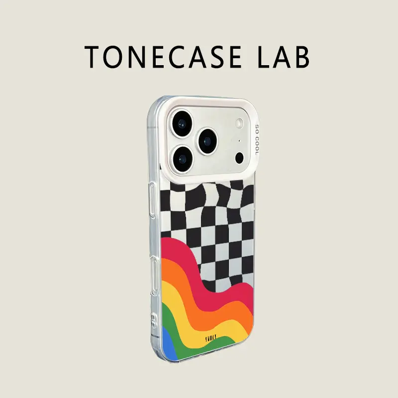 Retro Checkerboard Wave TPU Smartphone Case - Shockproof Protection for iPhone 17 Pro,16 Pro Max,15 Plus,14 Pro,13,12,11,XS Max,XS,XR & Samsung Galaxy S25 Ultra,S24 Plus,S23 - Trendy Aesthetic Handheld Cellphone Devices Cover