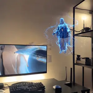 3D Hologram Fan Projector, 224 LED Naked-Eye HD 3D Holographic Display, Support Mobile Screen Mirroring & App Bluetooth Control, Custom 3D Logo/Photos with Massive Video Library for Business, Store, Party