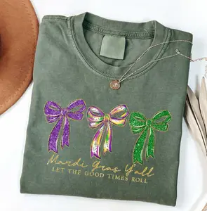 Comfort Colors Mardi Gras Y'all Shirt (Printed Glitter Effect), Let The Good Times Roll Tee, Fat Tuesday Carnival T-shirt, New Orleans Tee