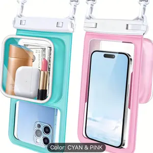 Floating Waterproof Phone Holder w/lanyard Dual Compartment Clear Shockproof And Sand Resistant for iPhone 16 15 14 13 12 Pro Max, A Must-have for Swimming, Rowing, Kayaking, Waterproof Phone Pouch, Floating Phone Bag, Waterproof Cell Phone pouch