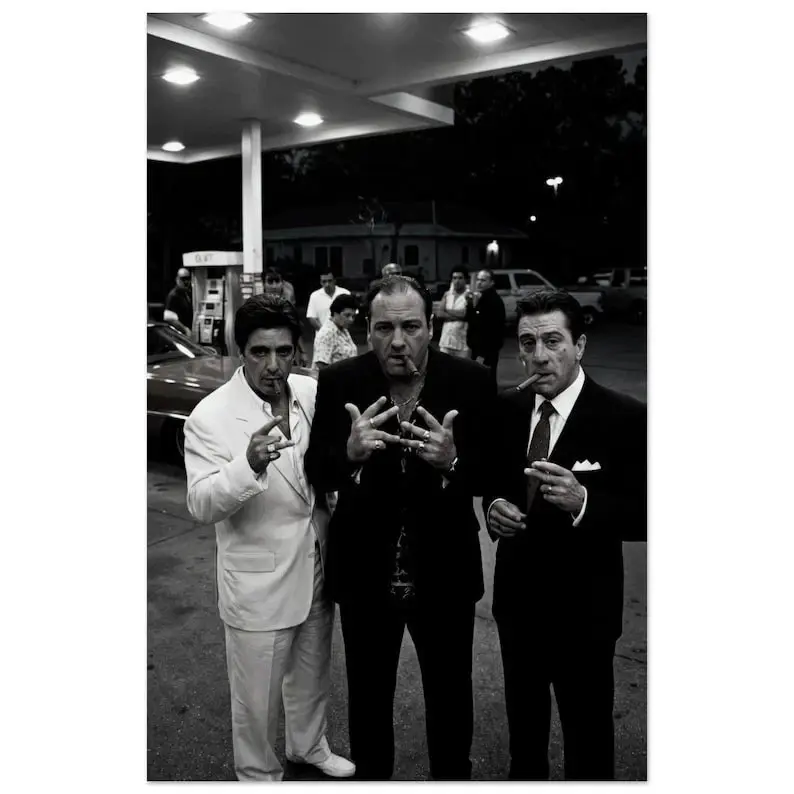 Black & White Mafia Gangster Crime Movie Wall Art Poster