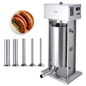 VEVOR Electric Sausage Stuffer, 12 L/ 25 LBS Vertical Meat Stuffer, 200W Motor, Stepless Speed Control and Foot Pedal, Made of Food-grade 304 Stainless Steel, 5 Stuffing Tubes for Home, Commercial