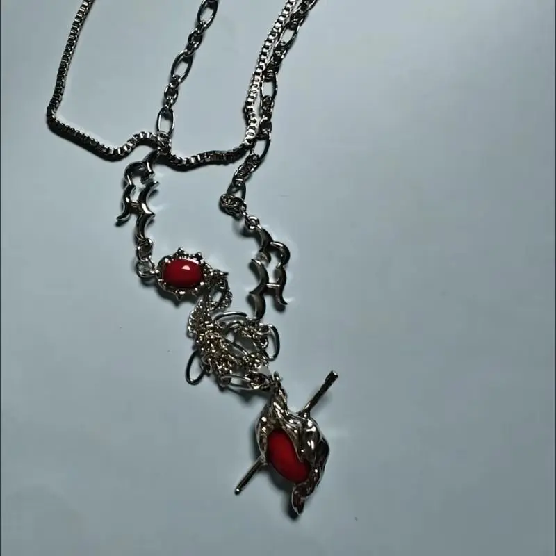 Anime Love And Deepspace Sylus Cosplay Through The Heart Overlay Necklace Amulet Necklaces Pendants Garniture Xmas Surprise Gift