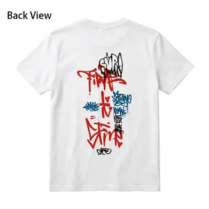 American Street Graffiti-Style T-Shirt with Multi color Font Print – Hip-Hop Men' Top