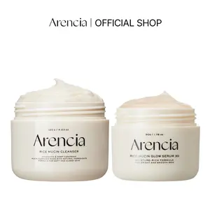 Rice Glow & Nourishing Duo - Rice Mucin Cleanser & Glow Overnight Serum for Radiant Hydrated Skin with Niacinamide & Hyaluronic Acid