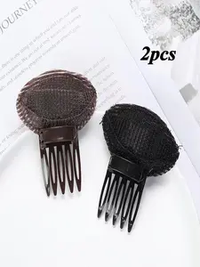 2pcs Fluffy Bangs Volume Booster Pad Clip, Invisible Seamless 5-Tooth Hair Comb, Anti-Flattening Root Clip, Flat Hair Clips for Women, Back to School & Travel