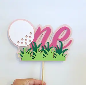 Girl Golf Cake Topper – Hole-in-One 1st Birthday Decor