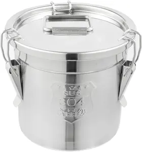 304 Stainless Steel Containers With Lid Rice Cereal Grain Canisters Container Food Oil Sugar Milk Storage Bucket w/Handles+Lid Cylinder Jar for Household Kitchen Bar Restaurants