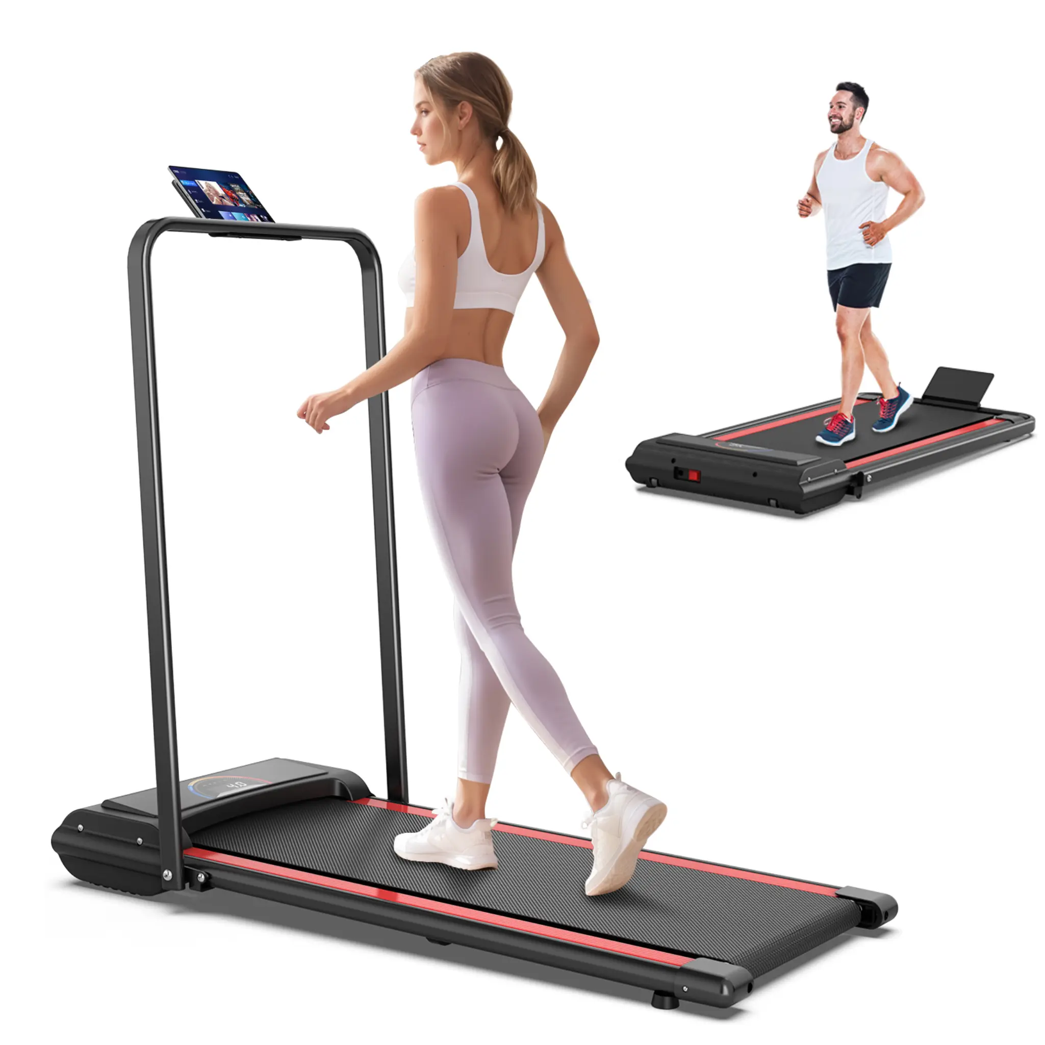 Professional Home Gym Treadmill - 2-in-1 Design, 2.25HP Powerful Motor, Remote Control & LED Tracking Display (265 lbs Capacity)