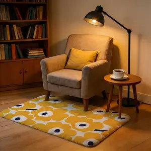 Marimekko Floor Mat Soft Absorbent Quick-Dry Bath Kitchen Mat, Non-Slip Washable Floor Rug for Shower Toilet Doorway Entryway Balcony. Thin Low Profile, Waterproof Backing, Durable, Easy Clean, Modern Simple Home Decor