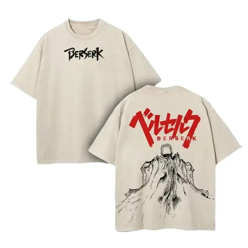 Ichigo Kurosaki Bankai Hollow Bleach Unisex Oversize Anime Manga Washed Heavyweight Cotton T-shirt, Gift For Anime Fan, Anime Lover Apparel Breathable