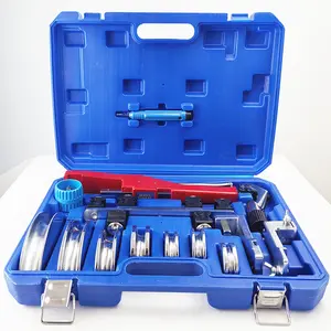 Ratcheting Tube Bender Kit 90° Forward & Reverse Pipe Bender Tool with 7 Dies 1/4" to 7/8" HVAC Refrigeration Automotive Plumbing Soft Copper Tubing Includes Pipe Cutter & Deburring Tool