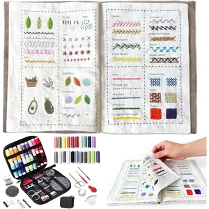 Embroidery Book Kit,Embroidery Book with 128 Pattern,Comes with a Complete,Hand Embroidery Patterns Kit for DIY and Sew Enthusiast