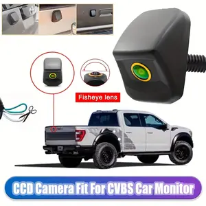 4x4 Pickup Truck Backup Camera with Fisheye Lens & Adjustable Guidelines - 170° CCD Wide Angle, Color Night Vision for Toyota Hilux, for GMC, for Ford F150 Pickup etc., Featuring Realistic 4x4 Pickup Truck Design, Universal Driving Position