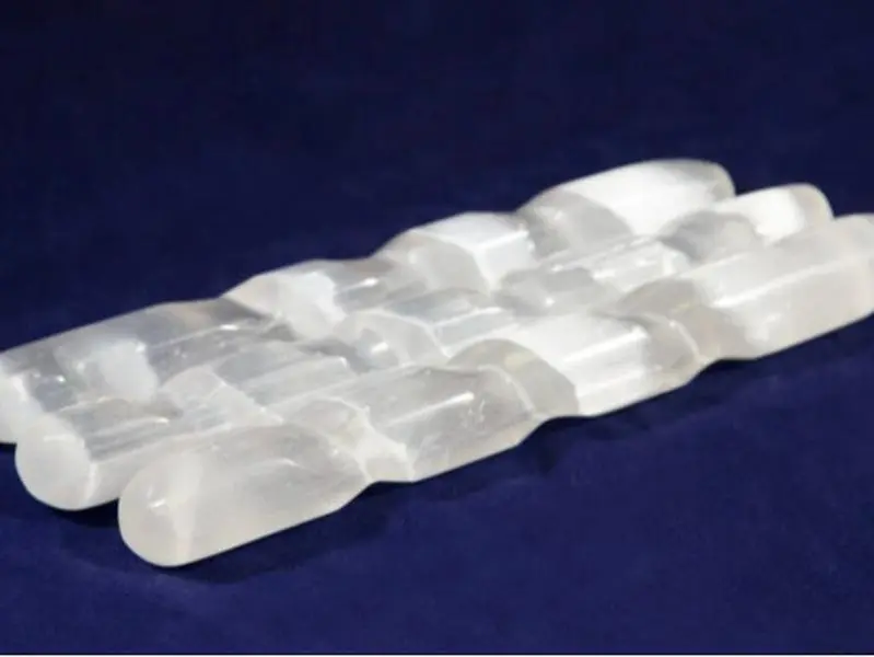 Selenite Crystal Tumbled Spiral Wand 6″ (One Wand)