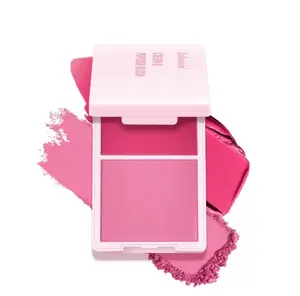 2 in 1 Cream & Powder Blush, 1 Count Long Lasting Waterproof Blusher, Silky Cream and Matte Powder Blush, High Pigment, Easy toApply, Makeup Beauty Cosmetics