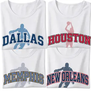 【Free Shipping】【Promotion】Basketball T-Shirt Vintage Sports Tee Women City Basketball Player Graphic Dallas Houston Memphis New Orleans San Antonio Retro Southwest Streetwear Oversized Comfy Top Tshirt Tshirt Womenswear