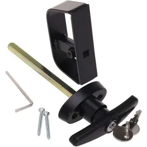 6" T-Handle Shed Door Lock Handle with Lock Keyed Alike Garage t Handle Shed Latch Hardware Locking Handle 1kit