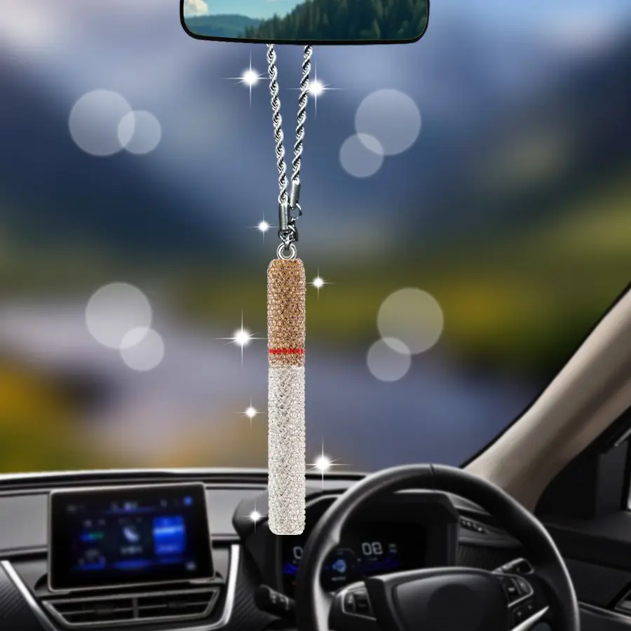 Sparkling Car Rearview Mirror Ornament, Bling Keychain Accessory, Perfect Gift for Women, Enhance Your Vehicle Interior Style, Car Interior Decoration, Car Hanging Decoration, Car Decorations, Car Accessories