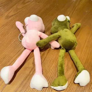Long Legged Frog Backpack Pendant Soft Stuffed Ugly Cute Doll Keychain Funny Cartoon Creative Design Keychain Key Ring