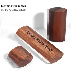 Professional Dog Slicker Brush - Grooming Tools with Non-Slip Wooden Handle, Dual-Action Self Grooming Brush for Short & Long Haired Dogs, Universal-Size Fur Removal & Scratching Post Accessory