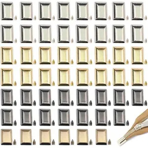 80 Sets 4 Colors Alloy Zipper Stopper Zipper Ends Pull Top Stoppers with Screw Bottom Repair Replacement for Sewing DIY Craft Accessories with Screw for Bag Luggage