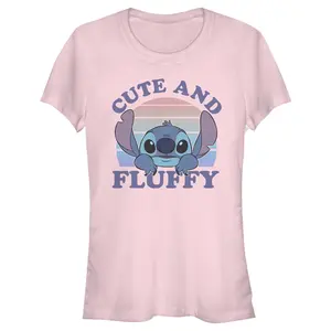 Junior's Lilo & Stitch Cute and Fluffy T-Shirt