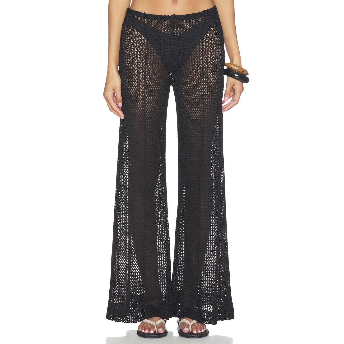 Ripley Rader Fishnet Wide Leg Pant in Black