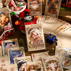 55pcs Christmas Series Playing Cards, Card Games, Decorative Cartoon Pattern Cards, Perfect for Party Entertainment, Festive Theme Decoration