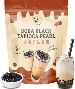 Bubble Tea Boba Pearls 2.2 lb – Soeos Black Tapioca Pearls, Chewy & Delicious for Milk Tea, Smoothies & DIY Desserts