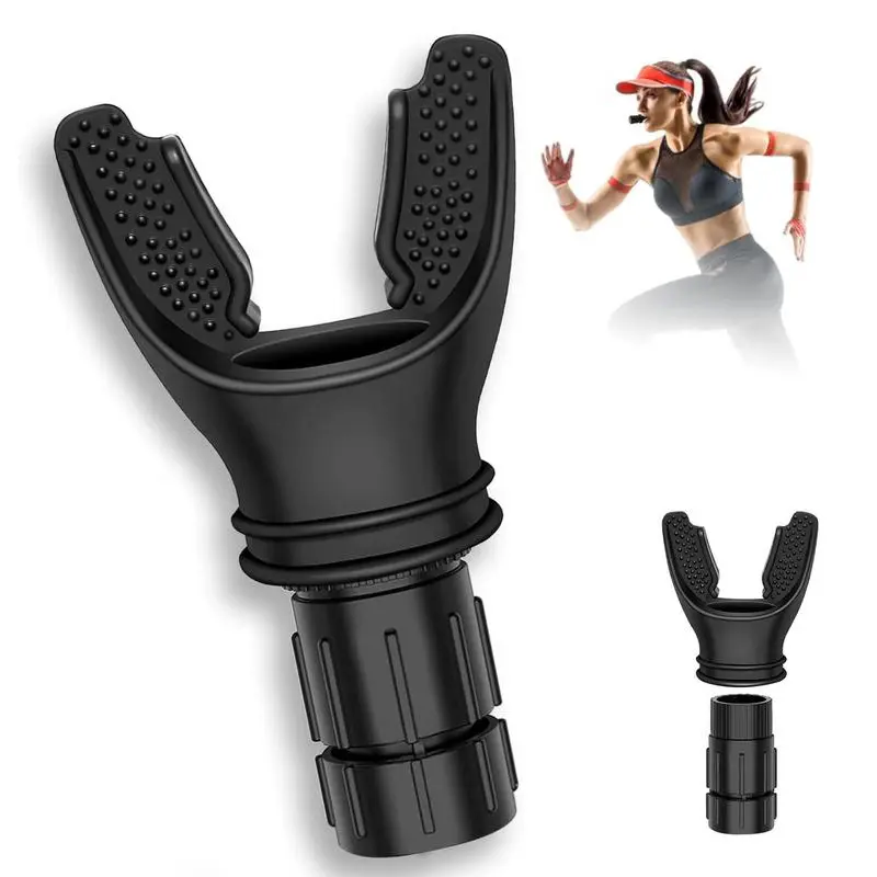 Portable Breathing Trainer for Running, Home Gym Lung Exercise Equipment with Adjustable Resistance for Outdoor Fitness Training, Helps Maintain Even Breathing During Running, Workouts and Outdoor Exercises, Training Tool, Exercise Gear