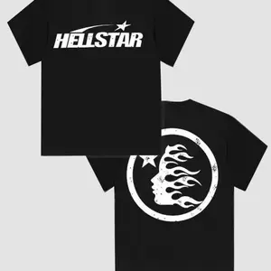 Star Graphic T-Shirt,  Cotton Double Sided Print Crew Neck Short Sleeve Tee, Casual Streetwear For Men Spring Summer Daily Wear