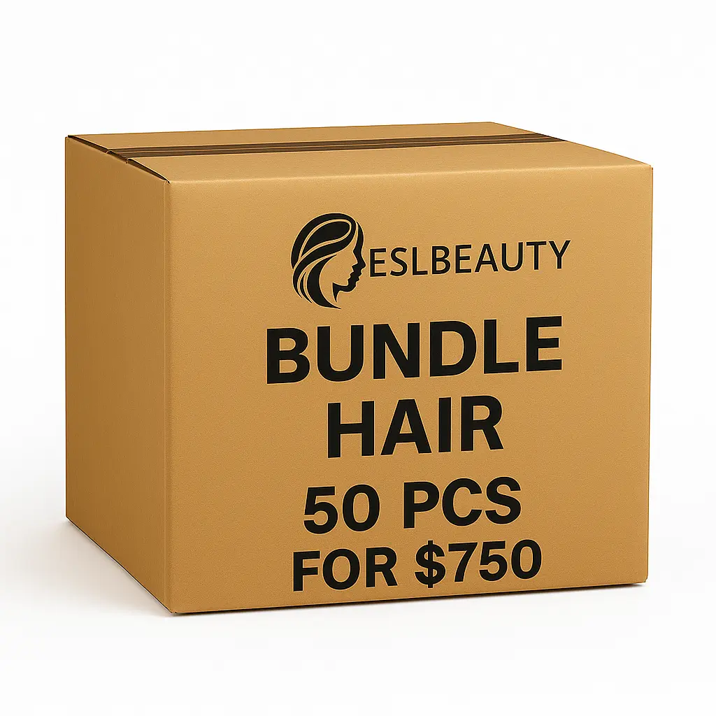 ESLBEAUTY Wholesale Factory Bundle - 50 Bundles For $750 - High-Quality Human Hair Extensions  - 100% Real Human Hair