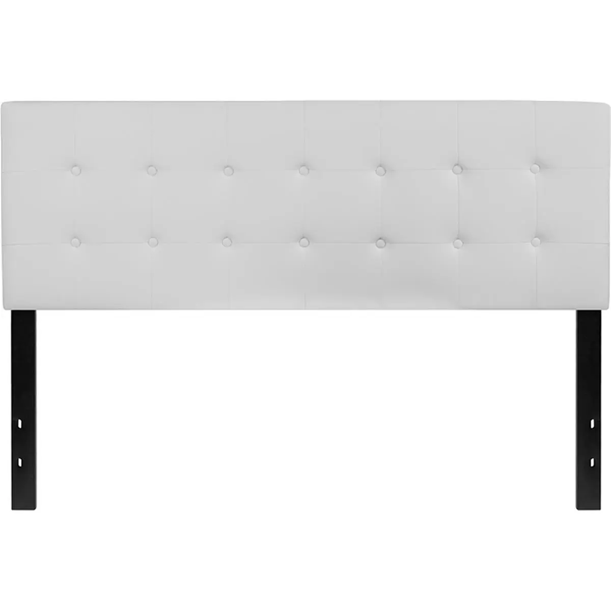 212 MAIN Lennox Modern Tufted Plush Upholstered Queen-Size Headboard, White Vinyl, Indoor Use, Modern Tufted Headboards, Plush Upholstered Headboards