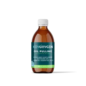 Ozonated Pulling Oil for Teeth and Gums | Ozone Infused Organic Extra Virgin Olive and Sunflower Oils with Dental Essential Oils | Fluoride-Free Mouthwash for Adults, 8.5 fl. oz.