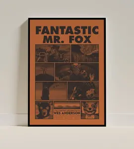 Movie Print of Fantastic Mr Fox Orange, Wall Art, Home Poster