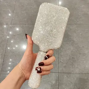 1 Piece Shiny Rhinestone Inlaid Air Cushion Comb, Long Handle for Head Relaxation Massage, Hair Brush