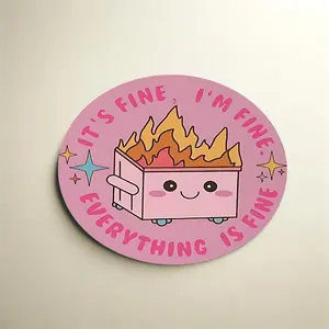 Cute Cartoon Fire Pattern Mouse Pad, Round Small Mouse Pad, Non-slip Rubber Base Mouse Mat, Office Supplies, Office Decor for Home Work Game, Non Slip Mousepad