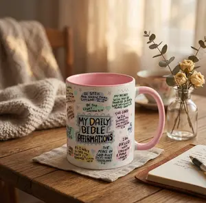 Original Daily Bible Affirmation Mug – 11oz/15oz,Hilarious Coffee Cup Gift for Mom Tea Mug, Funny Gift,Mug for Work Coffee Cup Drinkware