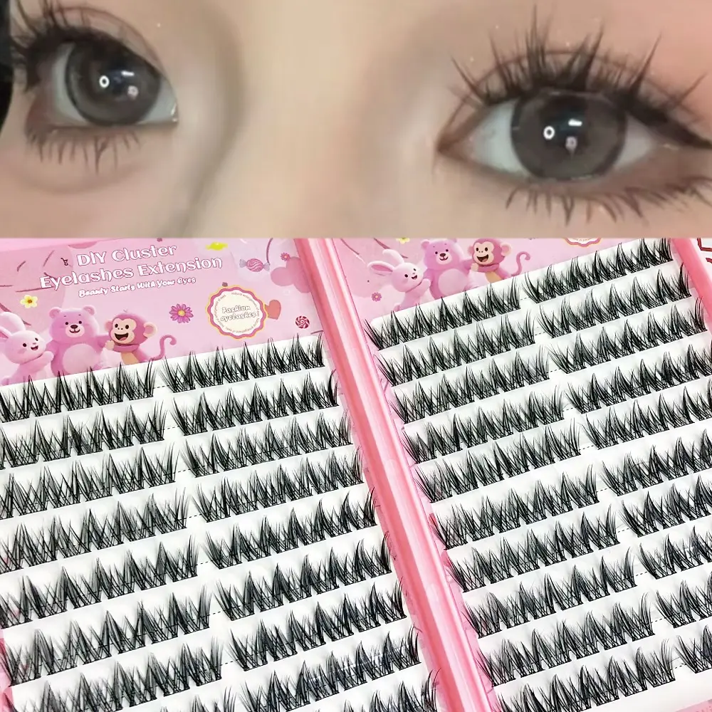 False Eyelashes That Can Be Directly Adhered without Glue - 240 Clusters, Soft Eyelash Bundles, Thick Comic Eyelashes, Natural False Eyelashes, Mega Volume Lashes, Voluminous False Eyelashes, DIY Eyelash Extensions