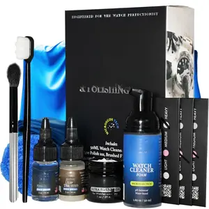 Watch Cleaning Kit & Watch Polishing Kit | Cleaner, Polish, Rubber & Leather Strap Care, Microfiber Cloths, Brushes |  Timepiece Cleaning Tools |  Made (9 )